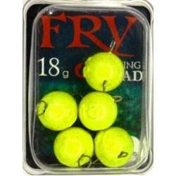 Грузило для риболовлі, вухате, розбірне, 5шт/уп, колір Lime, вага 18г